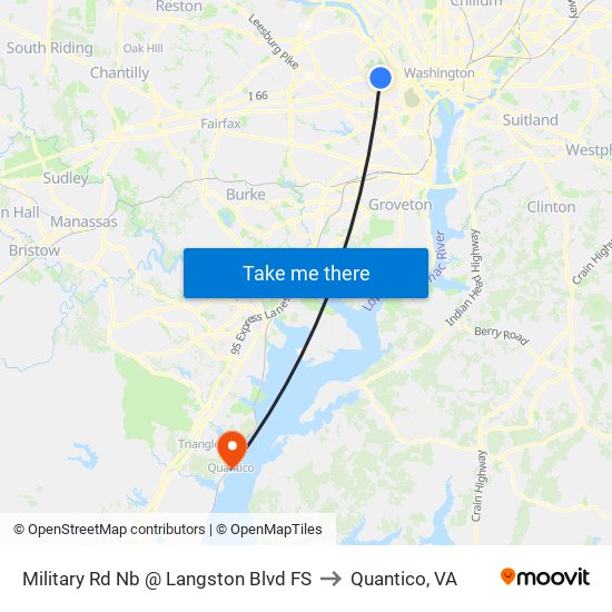 Military Rd Nb @ Langston Blvd FS to Quantico, VA map