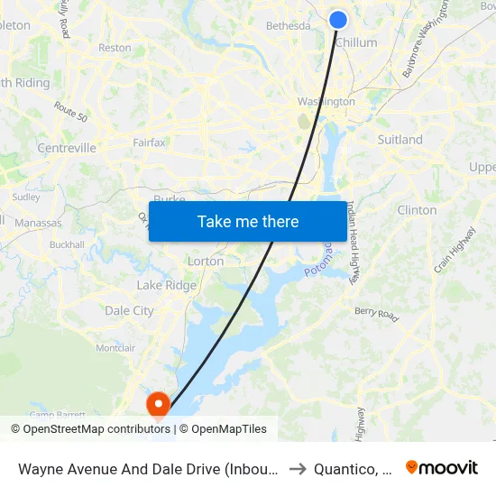 Wayne Avenue And Dale Drive (Inbound) to Quantico, VA map