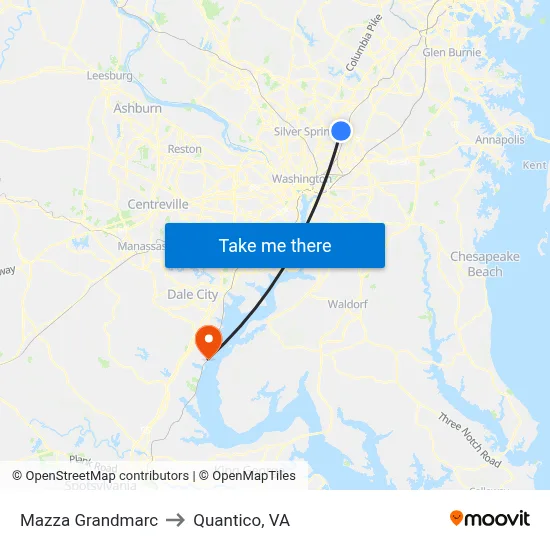 Mazza Grandmarc to Quantico, VA map