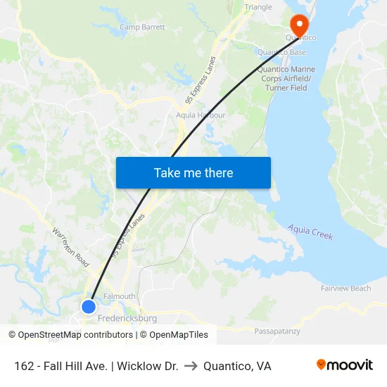 162 - Fall Hill Ave. | Wicklow Dr. to Quantico, VA map
