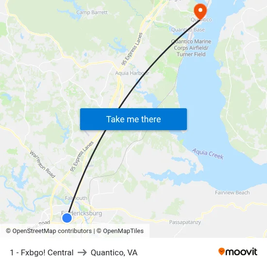 1 - Fxbgo! Central to Quantico, VA map