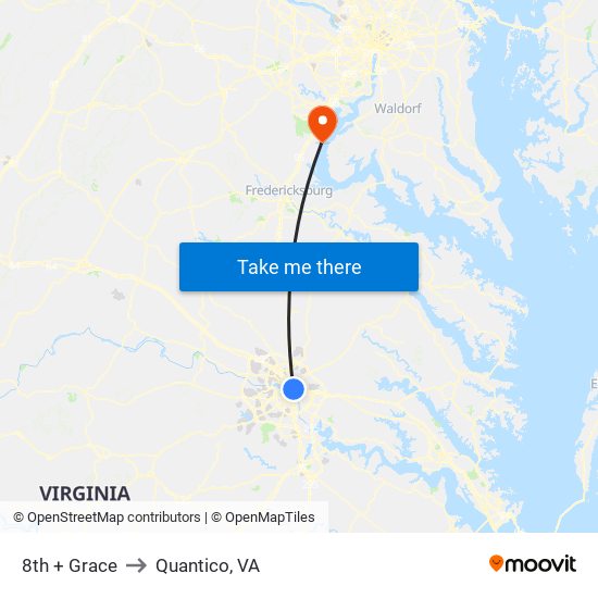 8th + Grace to Quantico, VA map
