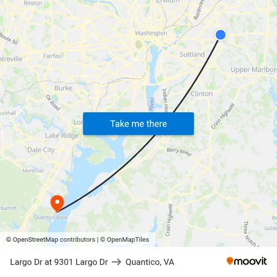 Largo Dr at 9301 Largo Dr to Quantico, VA map