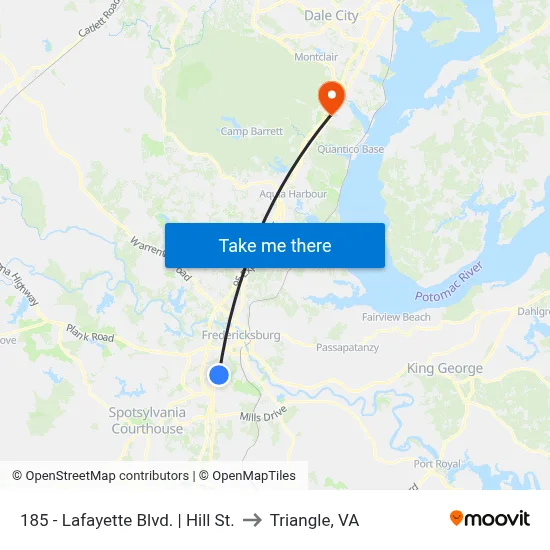 185 - Lafayette Blvd. | Hill St. to Triangle, VA map