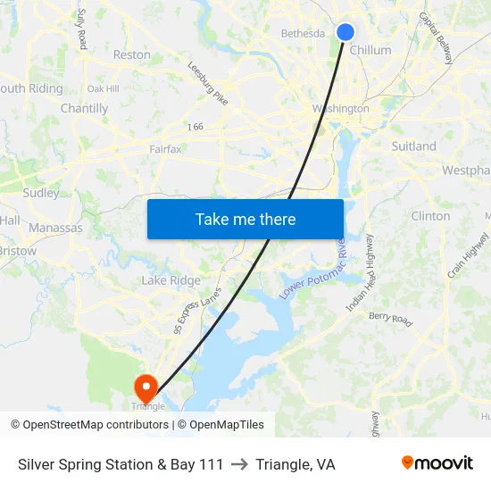 Silver Spring Station  & Bay 111 to Triangle, VA map