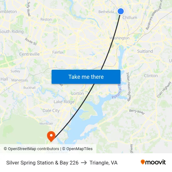Silver Spring Station & Bay 226 to Triangle, VA map