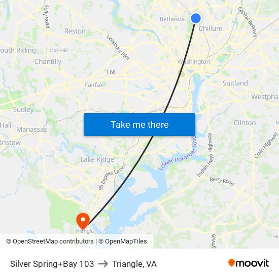 Silver Spring+Bay 103 to Triangle, VA map