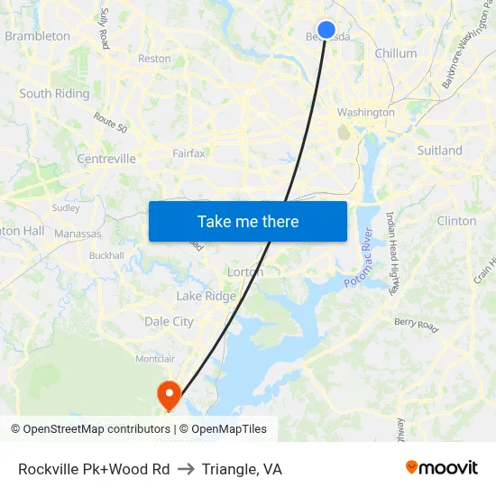 Rockville Pk+Wood Rd to Triangle, VA map