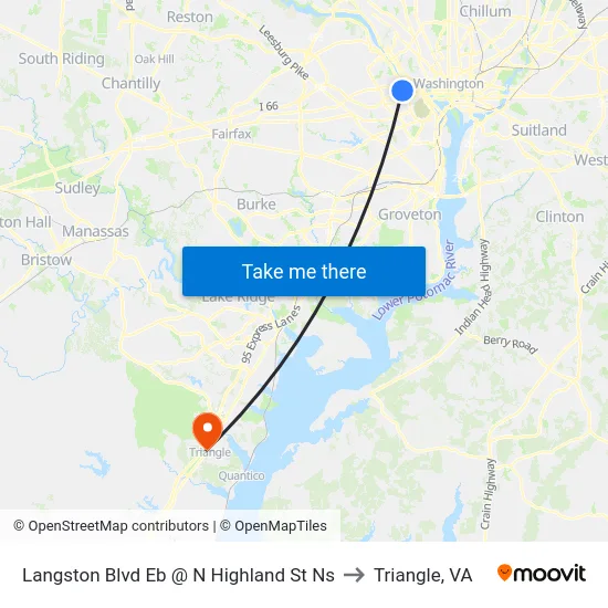 Langston Blvd Eb @ N Highland St Ns to Triangle, VA map