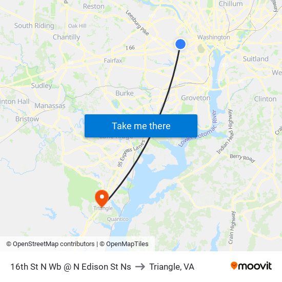 16th St N Wb @ N Edison St Ns to Triangle, VA map