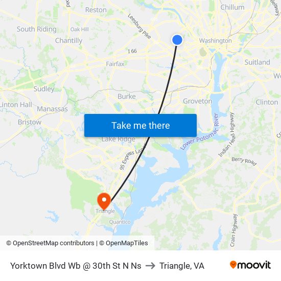 Yorktown Blvd Wb @ 30th St N Ns to Triangle, VA map