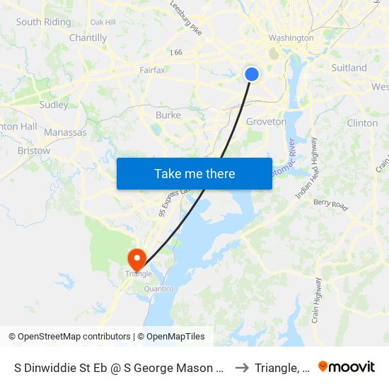 S Dinwiddie St Eb @ S George Mason Dr FS to Triangle, VA map