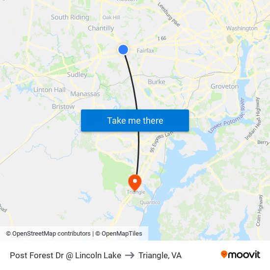 Post Forest Dr @ Lincoln Lake to Triangle, VA map