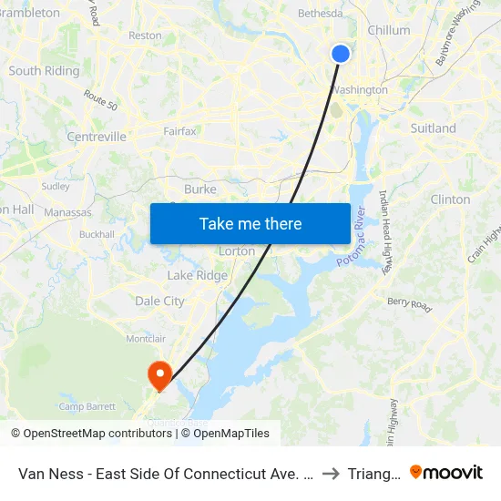 Van Ness - East Side Of Connecticut Ave. North Of Veazy St. NW to Triangle, VA map