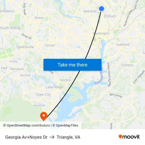 Georgia Av+Noyes Dr to Triangle, VA map