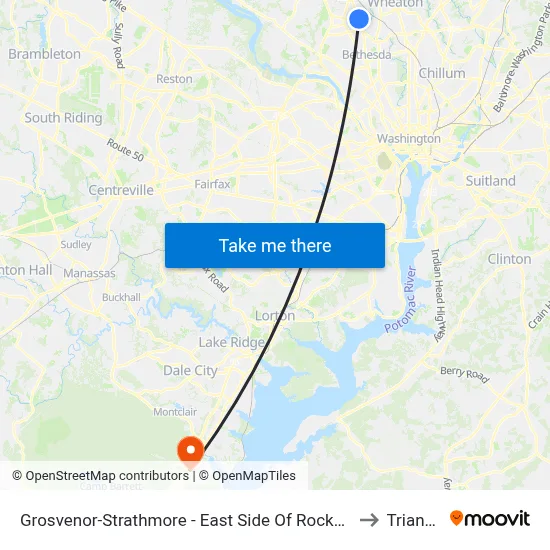 Grosvenor-Strathmore - East Side Of Rockville Pike Near Tuckerman Ln. to Triangle, VA map