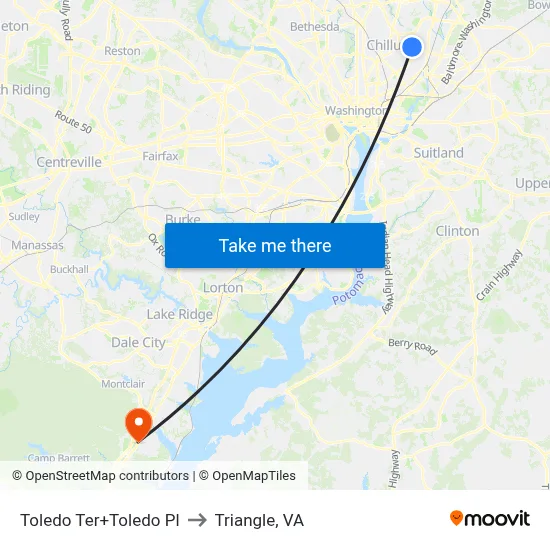Toledo Ter+Toledo Pl to Triangle, VA map