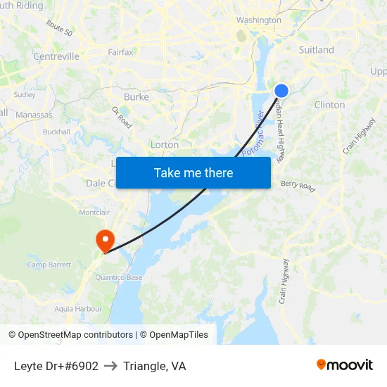 Leyte Dr+#6902 to Triangle, VA map