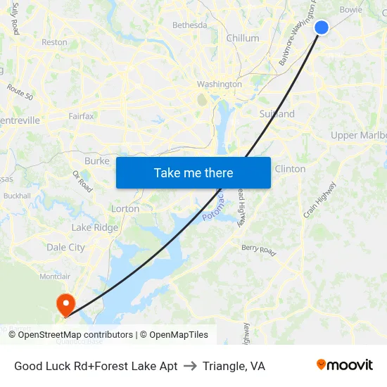 Good Luck Rd+Forest Lake Apt to Triangle, VA map