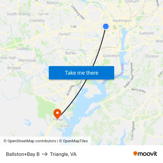 Ballston+Bay B to Triangle, VA map