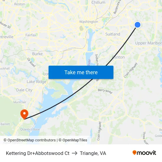 Kettering Dr+Abbotswood Ct to Triangle, VA map