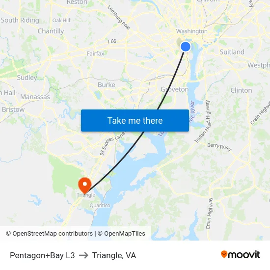 Pentagon+Bay L3 to Triangle, VA map