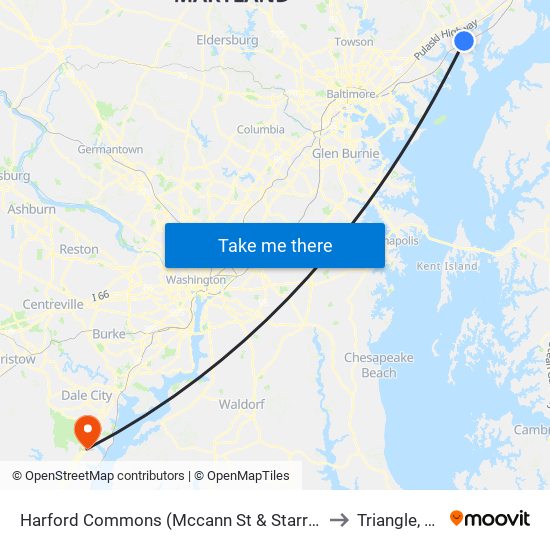 Harford Commons (Mccann St & Starr St) to Triangle, VA map