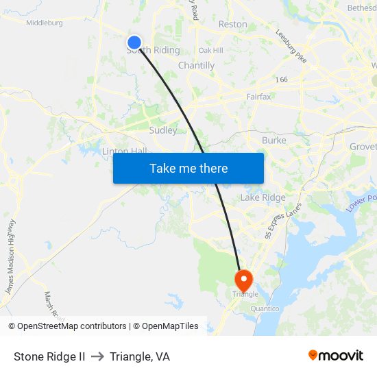 Stone Ridge II to Triangle, VA map