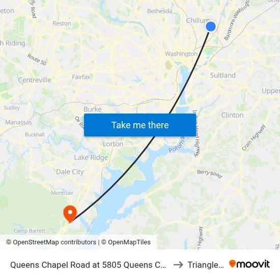 Queens Chapel Road at 5805 Queens Chapel Road to Triangle, VA map