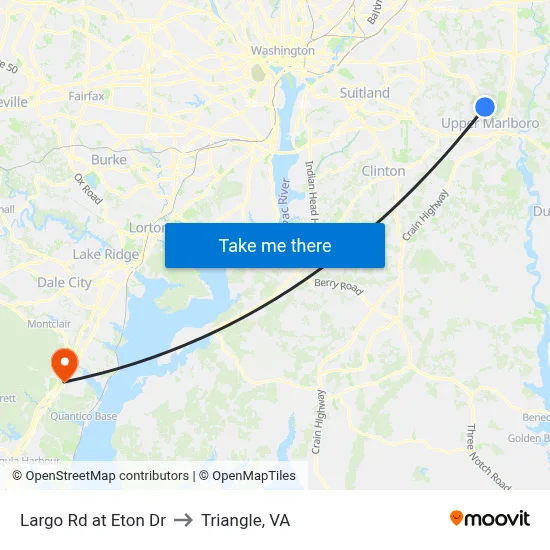Largo Rd at Eton Dr to Triangle, VA map