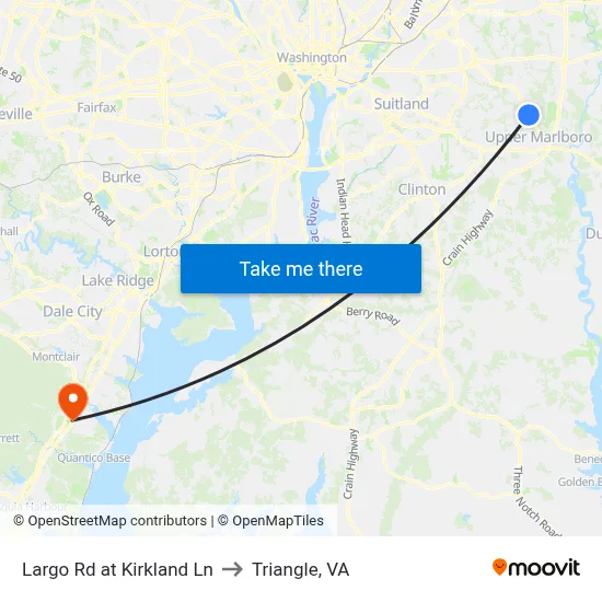 Largo Rd at Kirkland Ln to Triangle, VA map