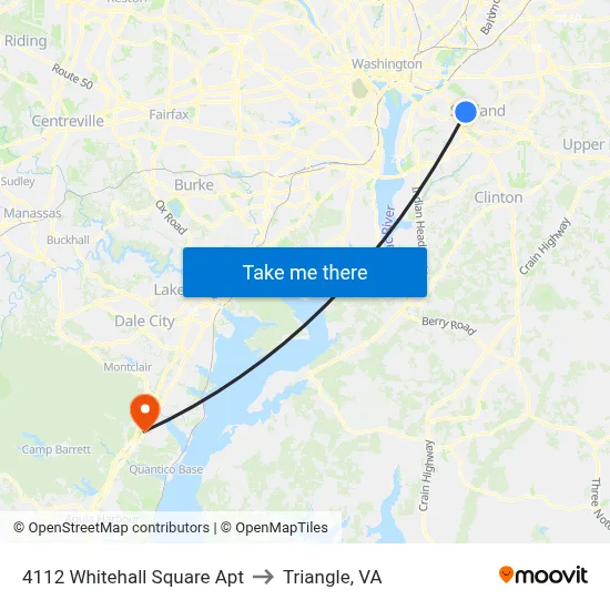 4112 Whitehall Square Apt to Triangle, VA map