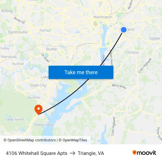 4106 Whitehall Square Apts to Triangle, VA map