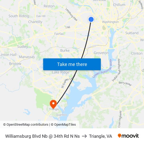 Williamsburg Blvd Nb @ 34th Rd N Ns to Triangle, VA map