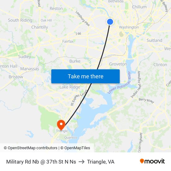 Military Rd Nb @ 37th St N Ns to Triangle, VA map