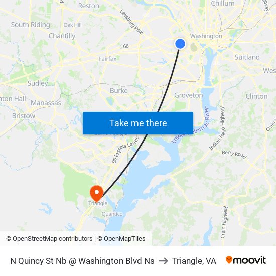 N Quincy St Nb @ Washington Blvd Ns to Triangle, VA map