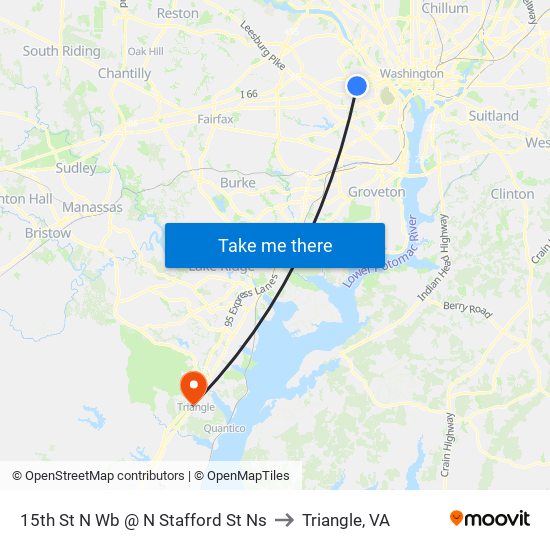 15th St N Wb @ N Stafford St Ns to Triangle, VA map