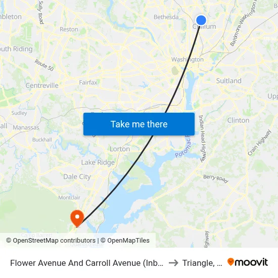 Flower Avenue And Carroll Avenue (Inbound) to Triangle, VA map