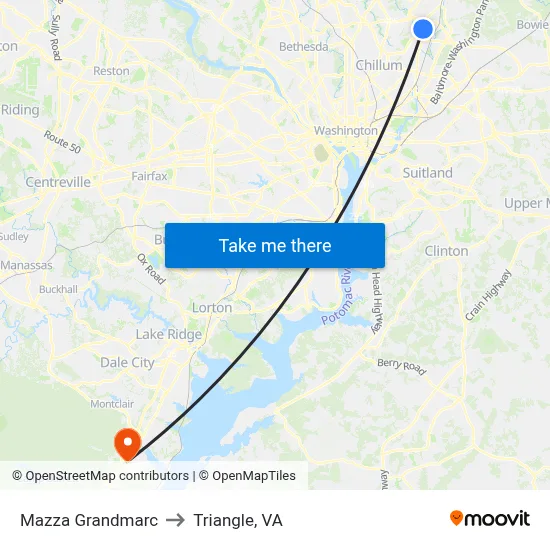 Mazza Grandmarc to Triangle, VA map