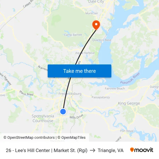 26 - Lee's Hill Center | Market St. (Rgi) to Triangle, VA map
