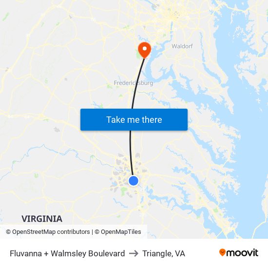 Fluvanna + Walmsley Boulevard to Triangle, VA map