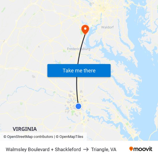 Walmsley Boulevard + Shackleford to Triangle, VA map