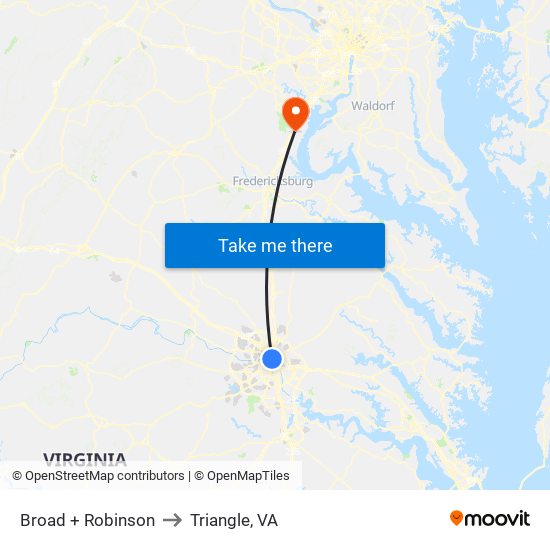 Broad + Robinson to Triangle, VA map