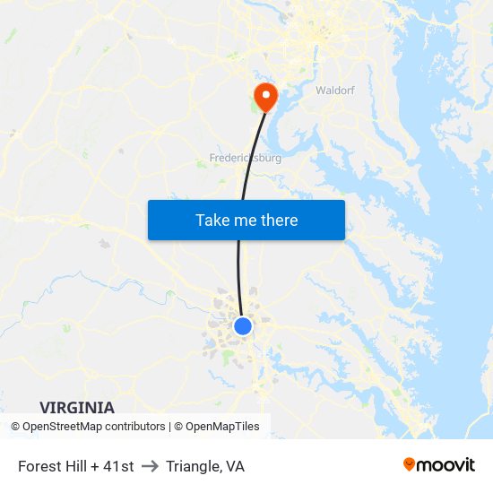 Forest Hill + 41st to Triangle, VA map