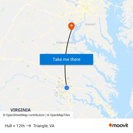 Hull + 12th to Triangle, VA map