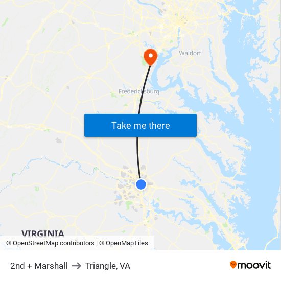 2nd + Marshall to Triangle, VA map