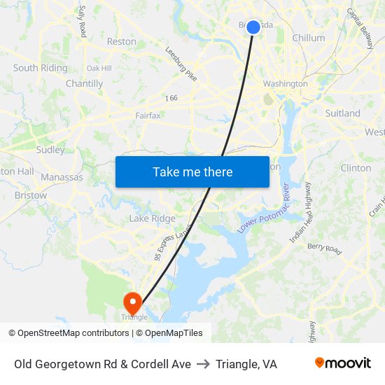 Old Georgetown Rd & Cordell Ave to Triangle, VA map