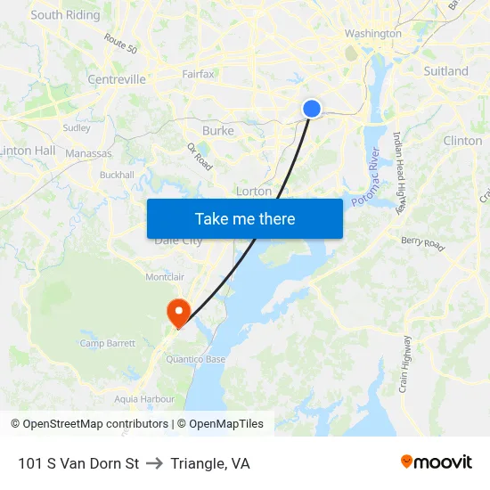 101 S Van Dorn St to Triangle, VA map