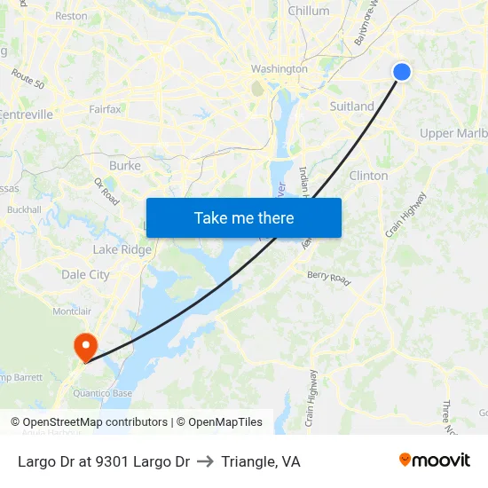 Largo Dr at 9301 Largo Dr to Triangle, VA map
