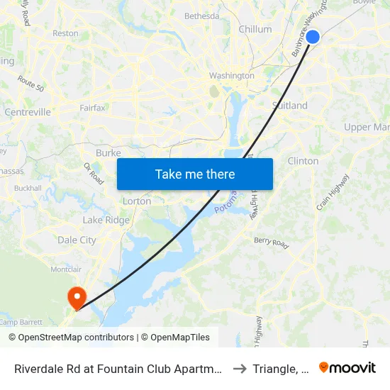Riverdale Rd at Fountain Club Apartments to Triangle, VA map